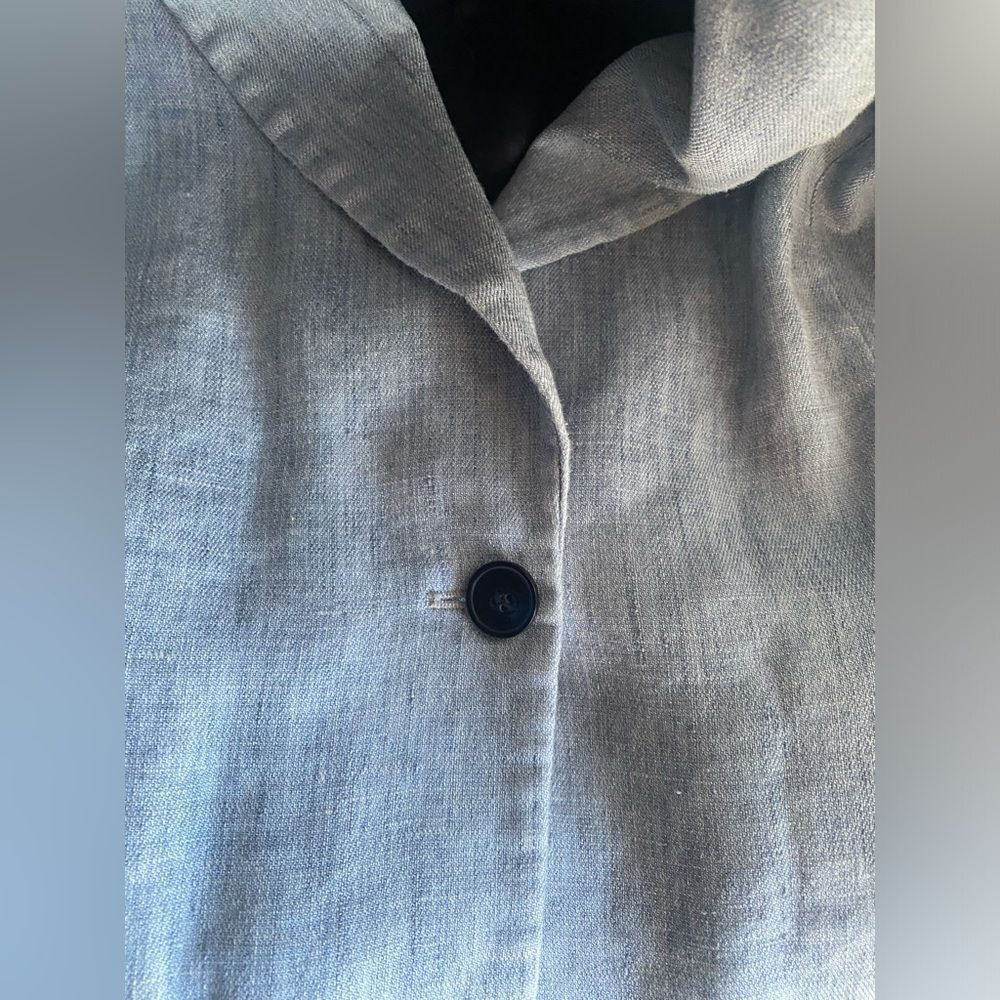 REISS Linen Blend Blazer Single Button Blazer Maddy Rye Light Blue Size Large - Picture 9 of 11